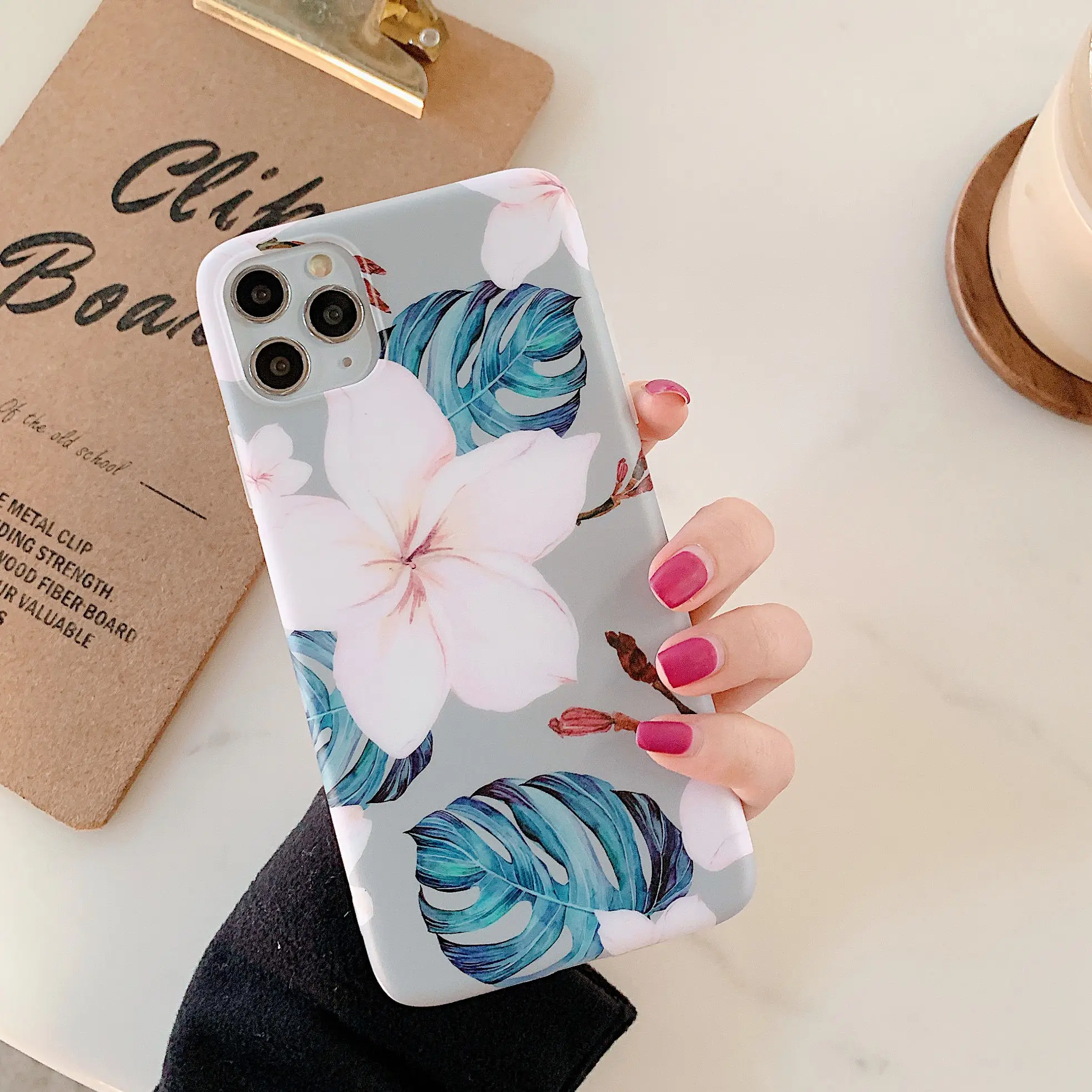 Чехол для телефона в стиле ретро с цветами и листьями iPhone 11 Pro Max XR XS X 8 7 6 6S Plus