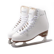 Новые детские профессиональные теплые утолщенные фигурные коньки для катания на коньках с лезвием для катания на льду, водонепроницаемые белые ПВХ