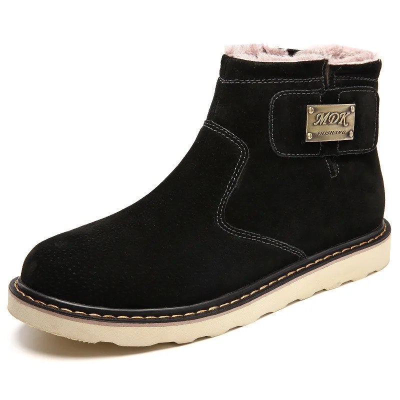 Men's boots winter men's plus velvet warm snow boots outdoor comfortable lightweight wear-resistant snow boots - Цвет: Picture color 1