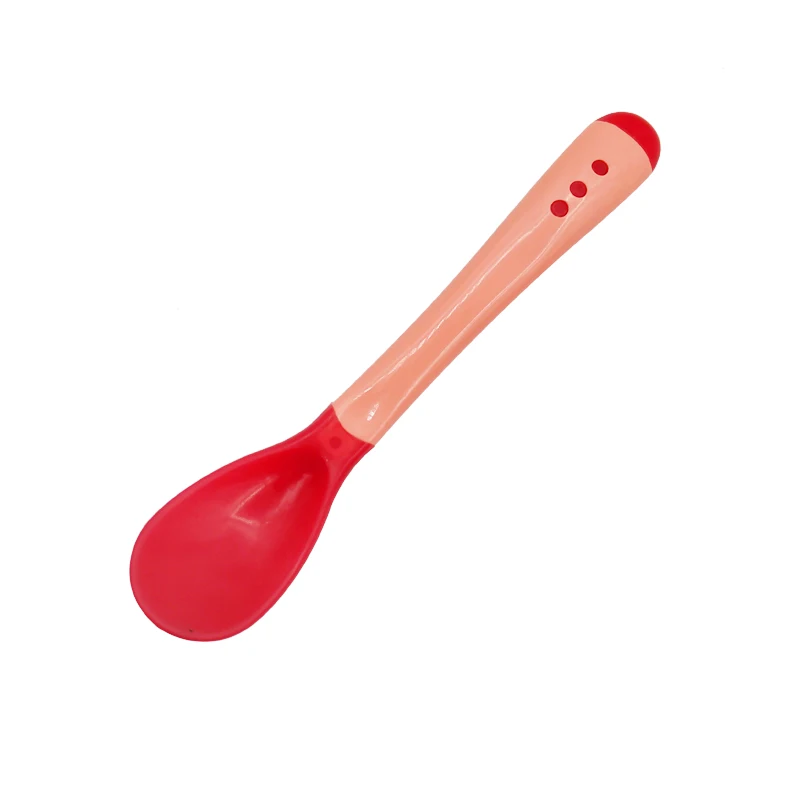 Natural Wheat Straw Bowl Baby Fork Food Bowl Kids Cartoon Toddler Children Spoon Dinner Plate Set Training Tableware Feeding - Цвет: Pink Spoon