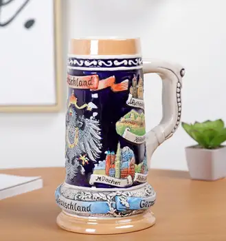 

Nordic style Palace ceramic relief Water cup Vintage creative beer cup stainless steel cup mugs coffee mugs ceramic mug