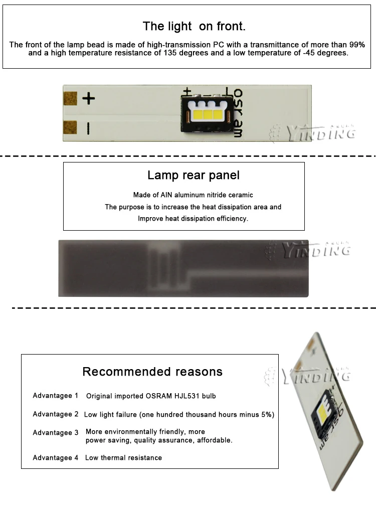 5 шт. OSRAM KW HJL531.TE 3570 17 Вт высокомощный автомобильный головной светильник светодиодный светильник 6000K холодный белый Автомобильный светодиодный светильник с двумя линзами