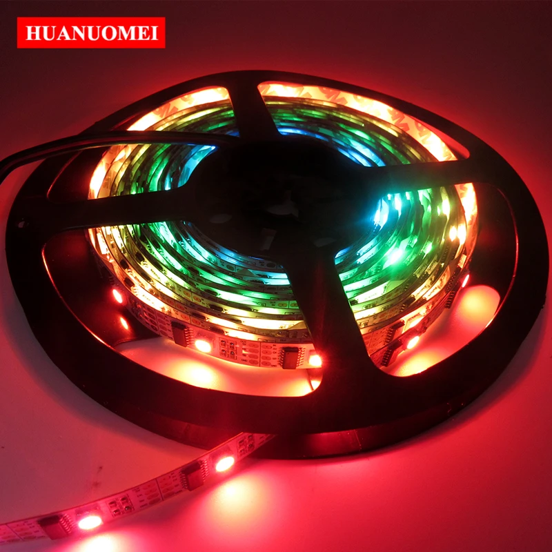 5 м 5В 32 светодиодный s/M WS2801 Адресуемая RGB Светодиодная лента 5050 SMD цифровая Пиксельная лента Ambi светильник ТВ светодиодный светильник, белый PCB, не водонепроницаемый IP20