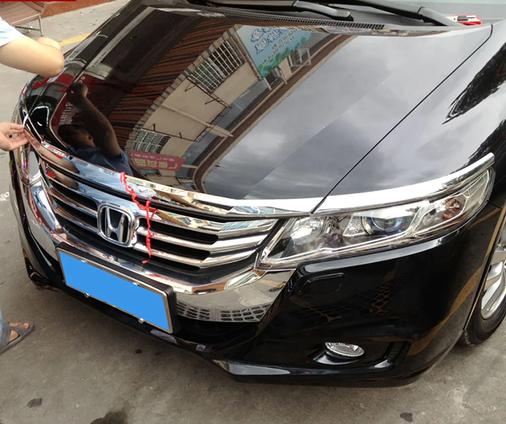 AITWATT для Honda Odyssey 2009 до ABS хромированный внешний передний двигатель машина решетка верхняя крышка капота отделка автомобиля Стайлинг 3 шт