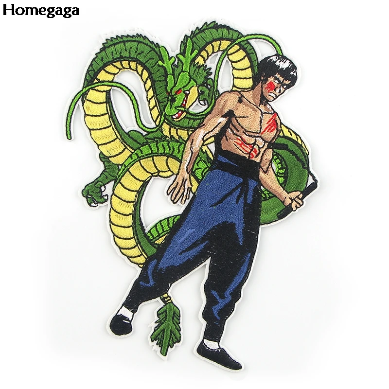 20 шт./компл. Homegaga Dragon Ball Брюса Ли в мультипликационном стиле(«Железный патчи для Костюмы пришить патчи для рюкзак "сделай сам" Прохладный патч D2512