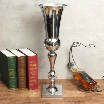

65cm Large Stunning Silver Iron Luxury Flower Vase Wedding Table Centrepiece Home Decor