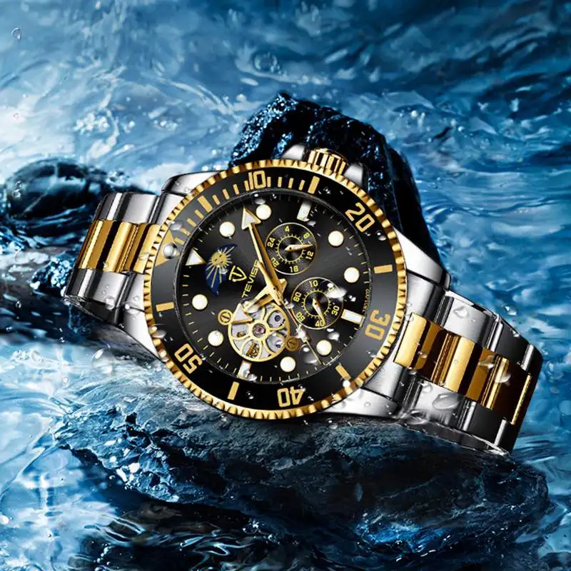 2020 Drop Shipping Tevise Top Brand Men Mechanical Watch Automatic Fashion Luxury Stainless Steel Male Clock Relogio Masculino