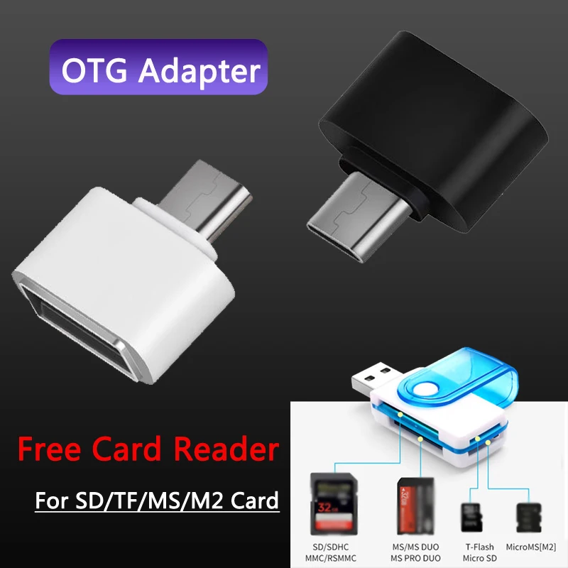 Для samsung Micro c type usb адаптер USB-C OTG конвертер для huawei p30pro для клавиатуры мыши USB диск flash sd-карта считыватель