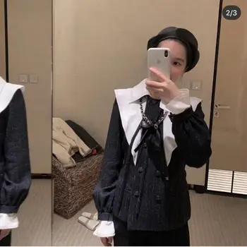 

2020 Runway Fashion Retro Patchwork Jacket Women Double Breasted Belt Pockets Buttons Silk Lining Hot Sale Jacket Cotton Vintage