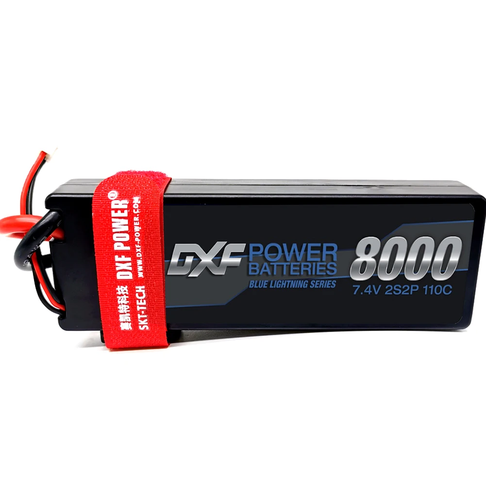 DXF 2 шт 2S 7,4 V 8000mAh 110C Max220C Lipo аккумулятор RC части с Т-образным штекером удобные для TRXX 1/10 автомобильный Дрон Вертолет Лодка FPV
