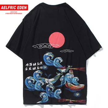 

Aelfric Eden Spring Hip Hop Streetwear T Shirt Men Harajuku Chinese Style Cartoon Print Short Sleeves Fashionable loose oversize