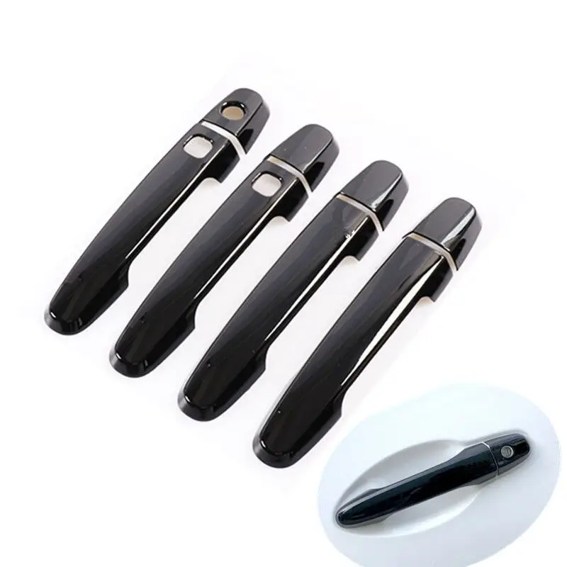For Toyota Corolla E140 E150 2007 2008 2009 2010 2011 2013 Gloss Black Chrome Car Door Handle Cover Trim Styling Car Accessories