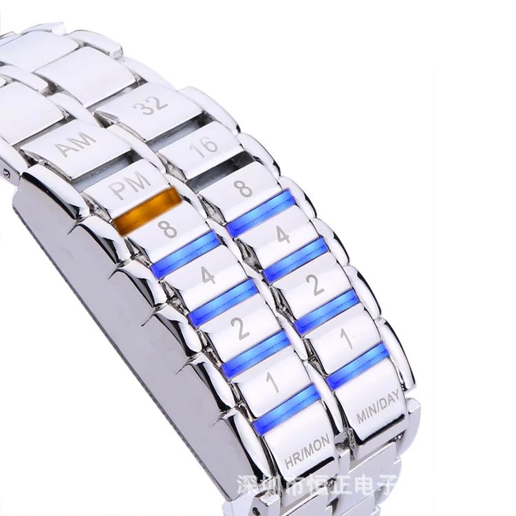 

Cool Korean-style Fashion Lava Fashion MEN'S Watch Electronic Watch LED Bracelet Watch Second Generation Iron And Steel Sky Watr