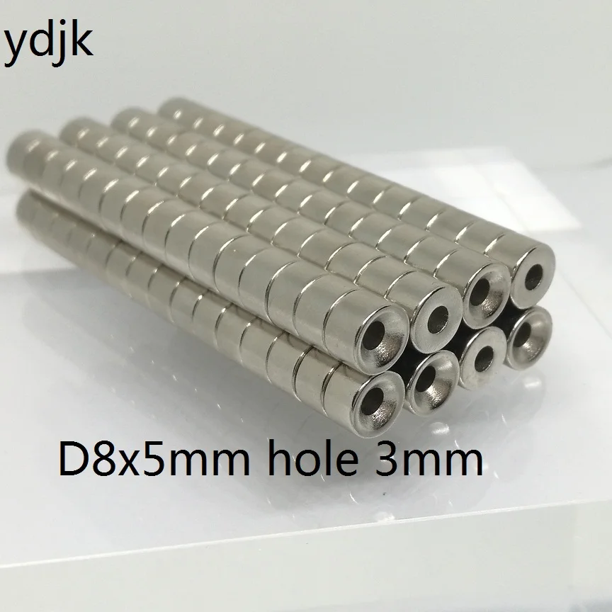 5 10 20 50 шт./лот неодимовый магнит 8*5 мм отверстие 3 мм дискообразный магнит 8x5 мм N35 магнит 8X5-3 магниты NdFeB(неодим-железо-бор 8 мм x 5 мм