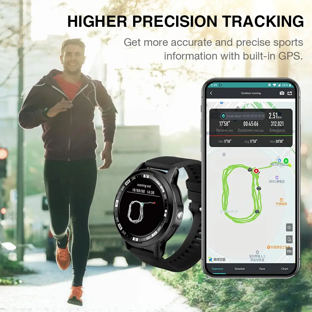  Neueste Hohe Qualität GPS Smart Uhr IP67 Wasserdichte Sport Uhr Blutdruck Herz Rate Überwachung Cal