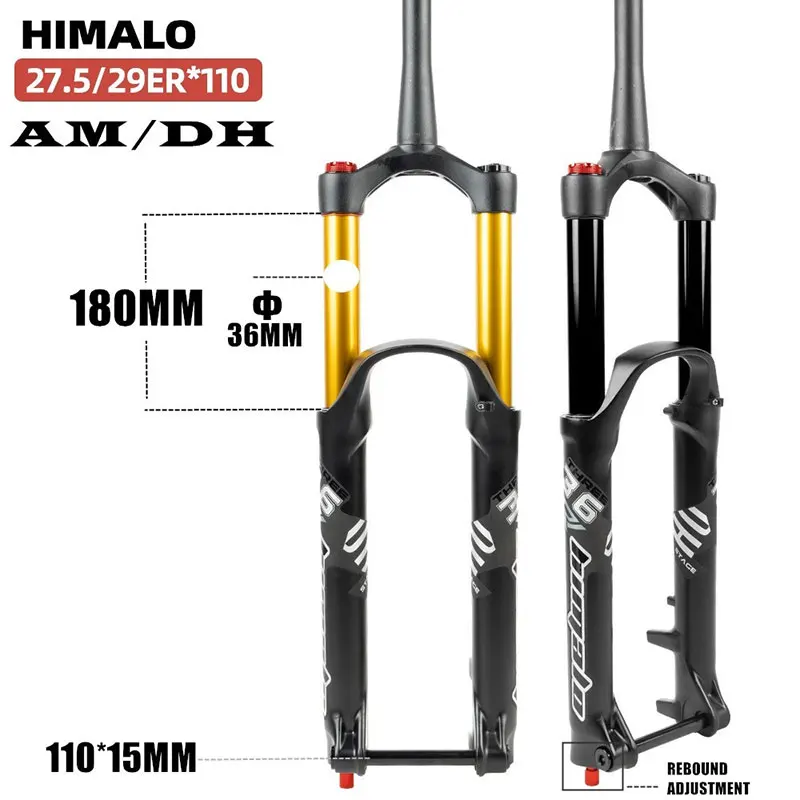 Вилка подвеска Himalo DH AM Down Hill Thru Axle 110 мм * 15 дорожная 180 воздушная вилка для горного