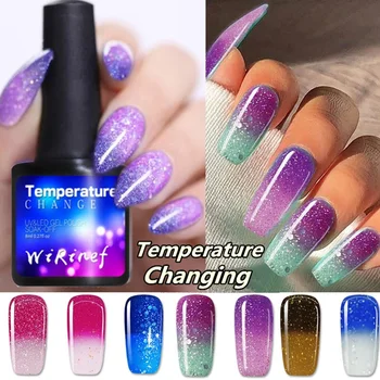

Hot Fashion 8ml Thermal Nail Polish Glitter Temperature Color Changing Water-based Manicure Varnish Shinny Shimmer Nail Lacquer