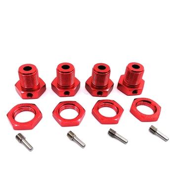 

RC Car Alum Wheel Hub Nuts 17mm Hex Nuts Threadlock Replace 5353 for TRAXXAS E-REVO Off-Road Climbing Car-Red