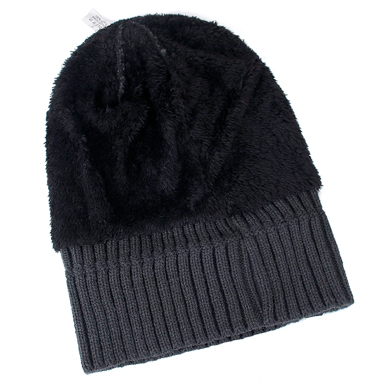 Black Human Winter Hat Add Fur Warm Beanies Hat Baggy Skullies Knitted For Men Women Ski Sports Beanies Cap,knitted hat,winter hats