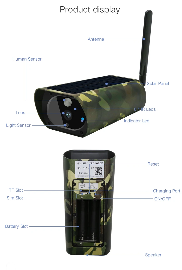 PDDHKK Солнечная охотничья камера 15 м ночного видения Водонепроницаемая 4G SIM камера наблюдения фото ловушки HD видео запись Облачное хранение