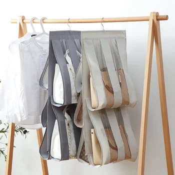 

New Dustproof Organizer Foldable Backpack Bags Hanging Bags Shoe Storage Home Bedroom Wardrobe Sundry Pocket Hanger Rack