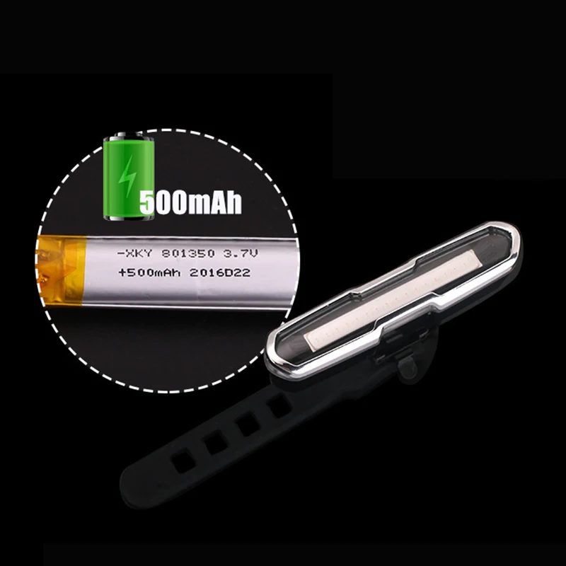 Велосипедная задняя фара велосипеда USB зарядка велосипед COB задний светильник 5 режимов работы Предупреждение водонепроницаемый фонарь