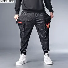 Мужские флисовые теплые штаны камуфляжные с надписями модные крутые зимние спортивные штаны с карманами размера плюс 7XL спортивные штаны эластичные тянущиеся 48