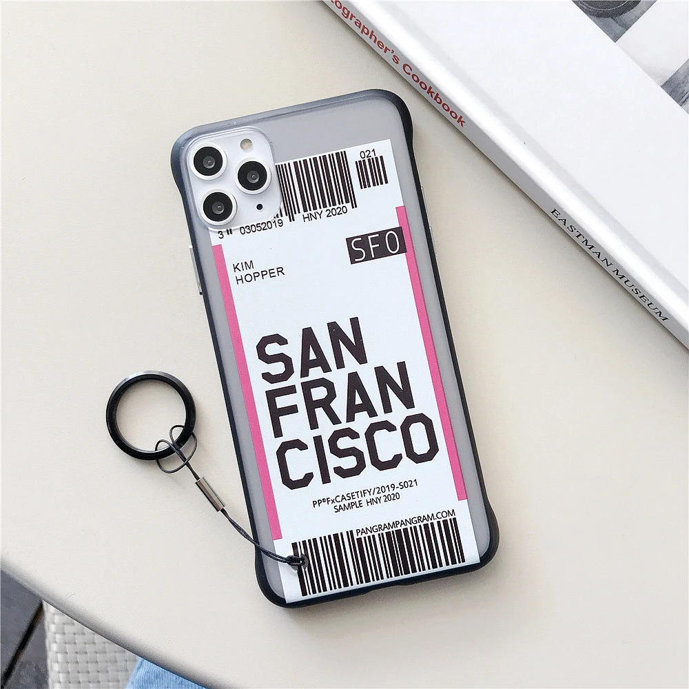 Ins US City Label Bar code Phone Case For iPhone 11 Pro Xs MAX XR X 6 s 7 8 plus Simple letter new York Clear silicon Cover Capa - Цвет: 21
