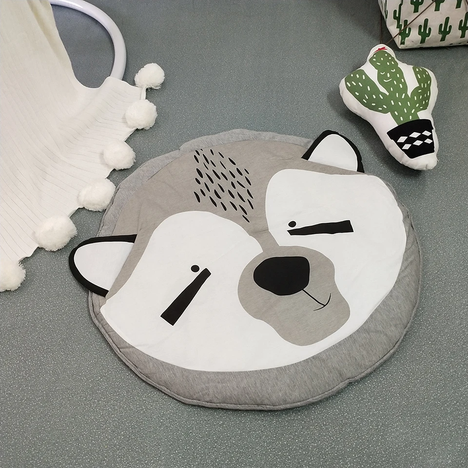 

Cartoon Animals design Play Mats Pad Toddler Kids Crawling Blanket Round Carpet Rug Toys Mat For Children Room Decor Photo Props