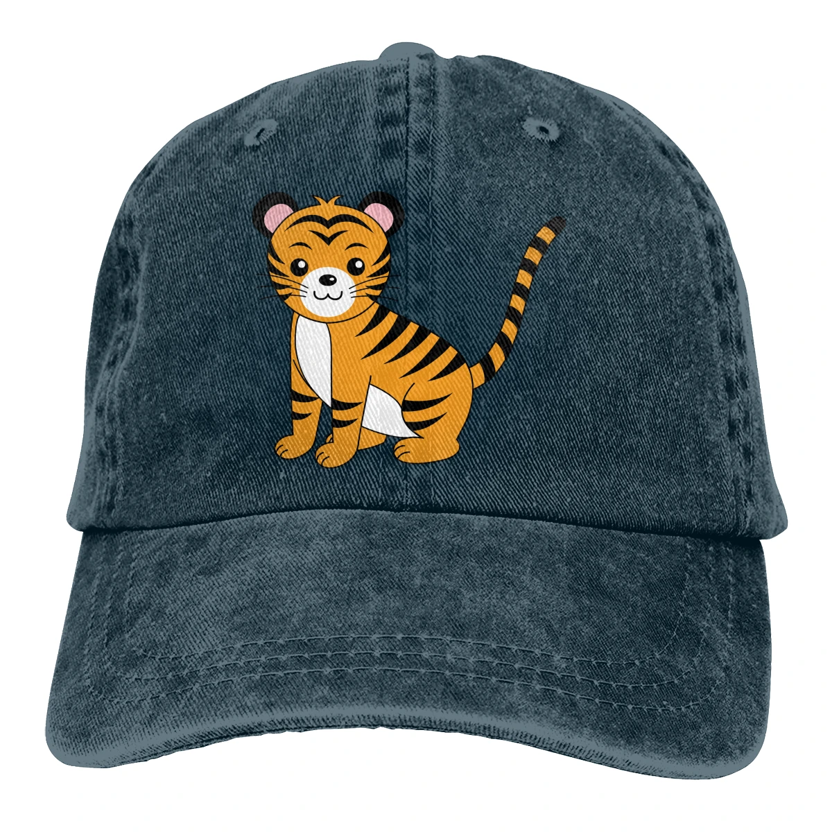 Tiger Casquette, Черная мужская и женская джинсовая бейсболка, регулируемая бейсболка для гольфа