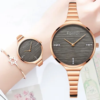 

Fantor Top Luxury Brand Women Watch Elegant Rose Gold Steel Fashion Female Clock Quartz Wristwatch Small Wrist Ladies Watch