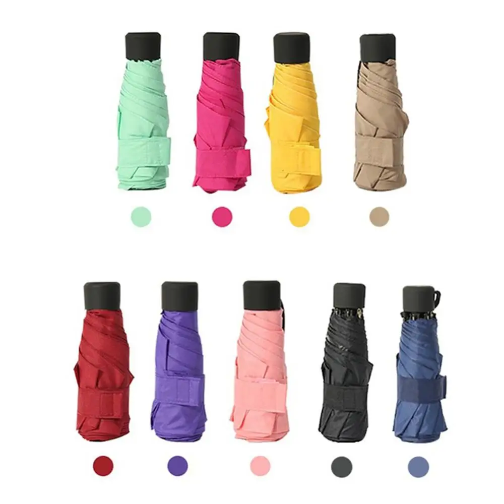 

2x Small Fashion Folding Umbrella Rain Women Gift For Men Mini Pocket Parasol Girls Anti-UV Waterproof Portable Travel Umbrellas