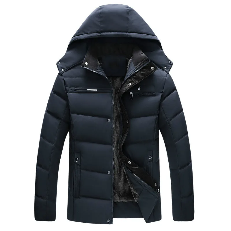 

New Men's Fashion Winter Brand Warm Jacket Coat Men Casual Hooded Thicken Parkas Male Cotton-Padded Jacket Outerwear for Winter