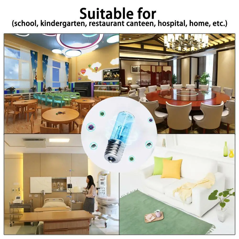 

10V Germicidal Disinfection Lamp UVC Protective Equipment Energy Conservation UVC Sterilization Light E17 3W Portable Family
