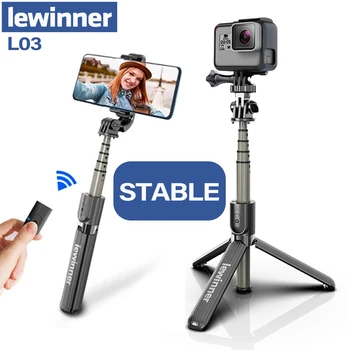 

Lewinner L03 Wireless bluetooth Selfie Stick Tripod With Remote Palo Selfie Extendable Foldable Monopod For Iphone Action Camera