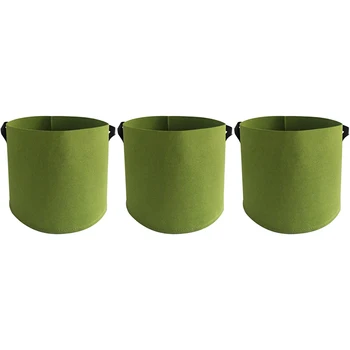 

3 Pcs Planting Bag Planting Bag Green Non-Woven Fabric Thickening Plant Growth Bag Beautiful Planting Bag (10 Gallon)