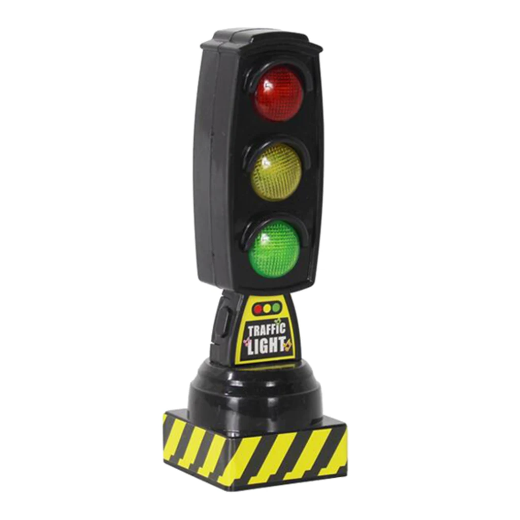 Simulation Traffic Light Model Stoplight Crosswalk Signals with LED Music kids Pretend Play Toys