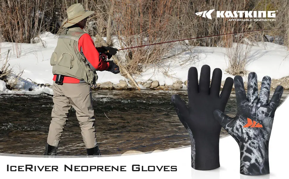 KastKing IceRiver Fishing Gloves 100% Waterproof Cold Winter Weather Fishing Gloves for Winter Fishing and Outdoor Winter Sports • FISHISHERE