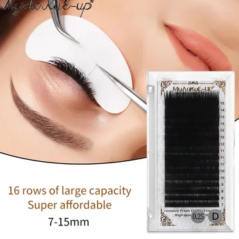 

New False Eyelashes For Eyelash Extension Individual Eyelash 16 rows/case 7-15mm Natural Premium mink eyelashes Extensions Tools
