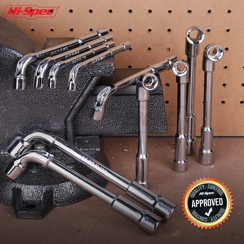 Hi-Spec, 5 шт., 8-12 мм, двойной гаечный ключ, хром-ванадиевая сталь, зеркальные гаечные ключи, l-образный трубчатый угловой гаечный ключ, ручной инструмент