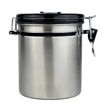

Airtight Coffee Canister Stainless Steel Container Coffee Ground Vault Jar with Valve for Kitchen K888