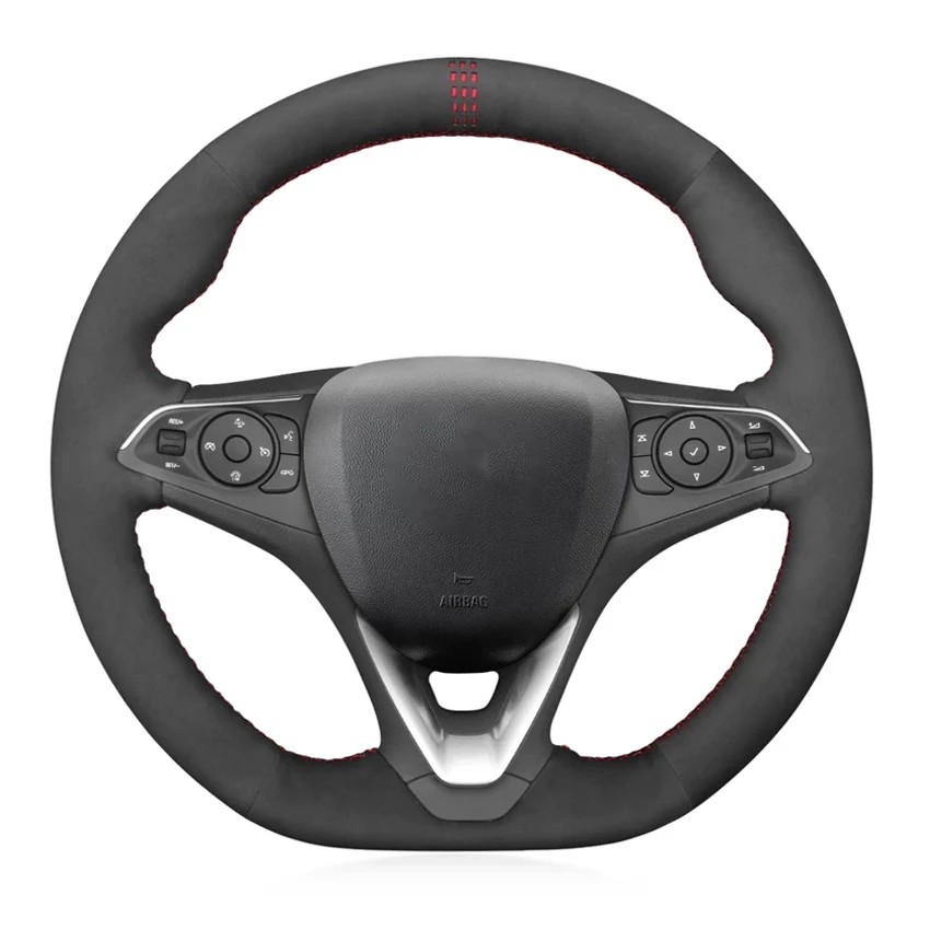 Black Suede Soft Car Steering Wheel Cover For Opel Astra 20152021