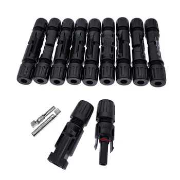 

10pairs CMMC4 solar connector Female&Male TUV IP67 TUV1000V 30A DC solar PV connectors Suitable for AWG14 AWG12 AWG10