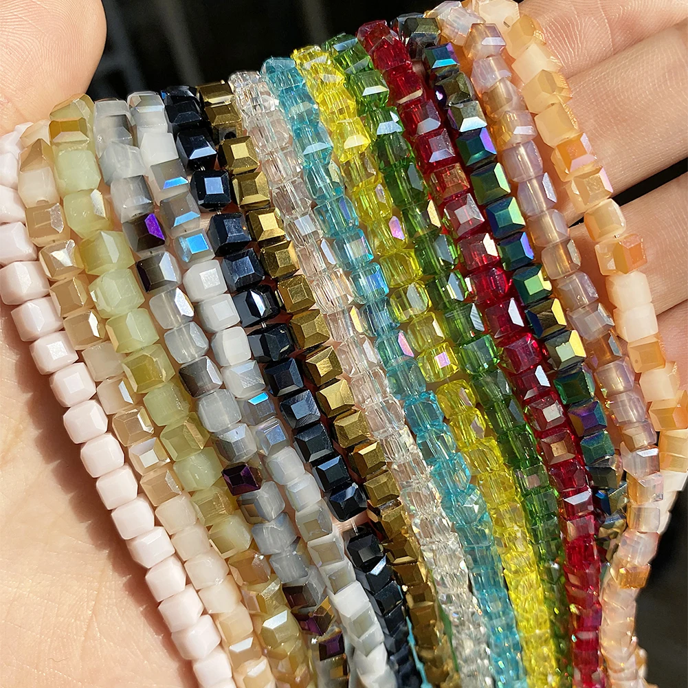 

4 мм квадратный чешский хрустальный бисер для самостоятельного изготовления ювелирных изделий Рукоделие AB цветные граненые стеклянные бусины оптом много оптом