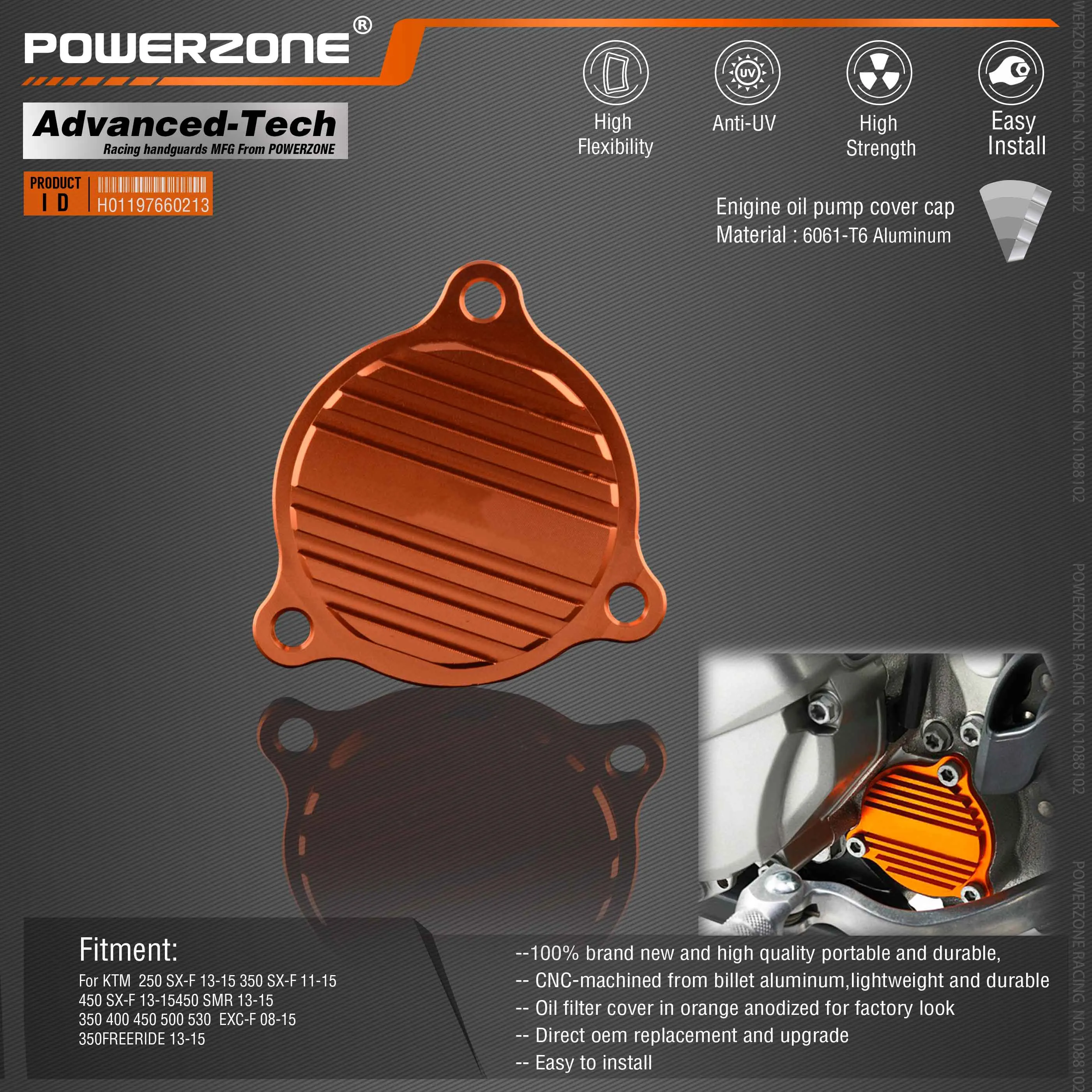 Крышка колпачка масляного насоса Powerzone для KTM 250SX-F450SX-F 450SMR 350Freeride13-15 350 SX-F 11-15350 400 450