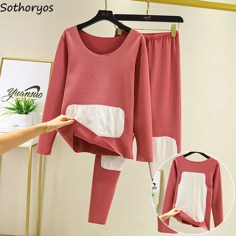 

Women Thermal Underwear Sets Winter Warm Thicken Female Pajamas Suits Round Neck Long Sleeve Ladies Undershirt Clothing Soft New