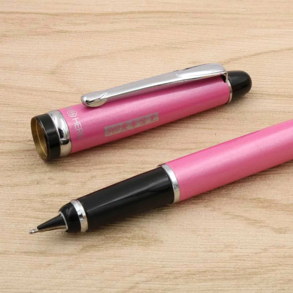 Hero Creative 0.5mm Iridium Nib Steel Black Fountain Pen 360 Degree Inking  Pens Office Home School For Financial Pen - AliExpress