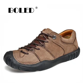 

Retro Style Toe Protected Men Shoes Handmade High Quality Natural Leather Casual Shoes Men Comfortable Autumn Flats Shoes