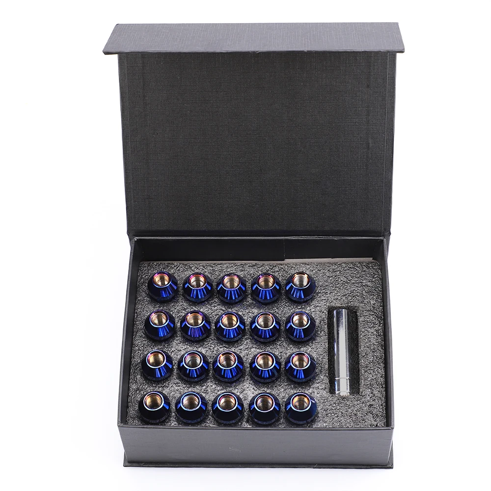 20 шт Bluing цвет M12 * 1 5 рифлёные гайки аксессуары JDM длина 50 мм 7075 T6 Алюминиевый