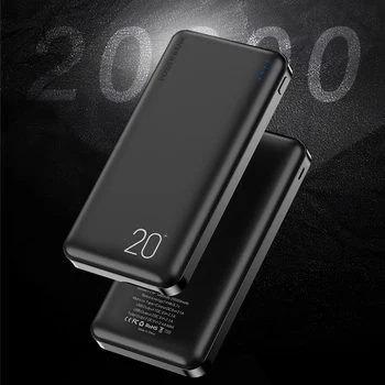 

Floveme Power Bank 20000mAh Dual USB Portable LCD Powerbank External Battery Charger Pack for Mobile Phones